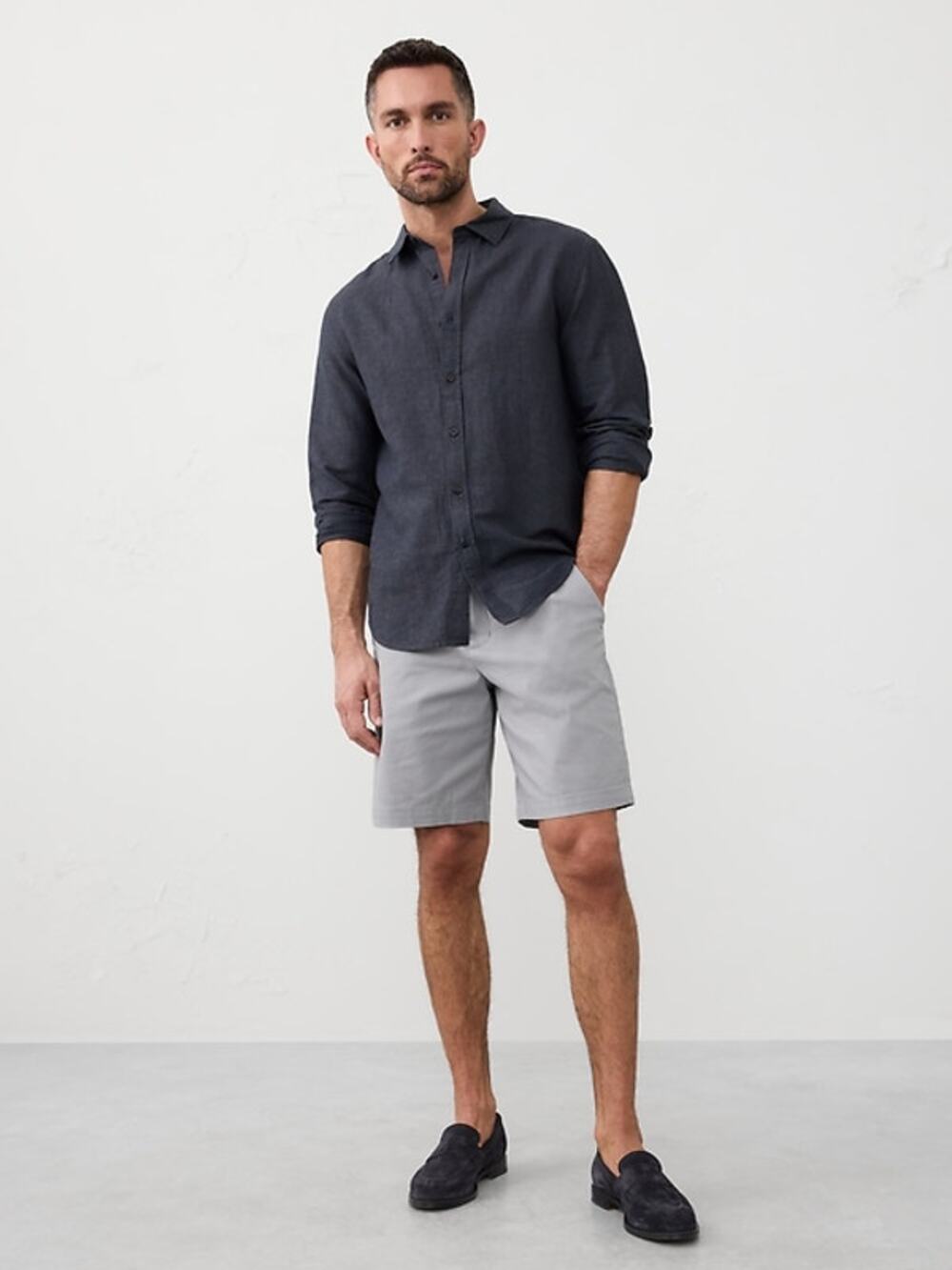 NEW Banana Republic Factory Lived-In 9” Short In the Mist Grey